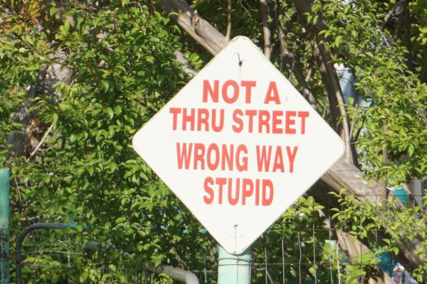 [Picture of Stupid road sign]